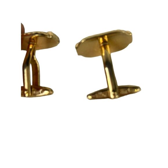 Christian Dior Authentic Rectangular Cufflinks Gold Black Stone Men's Jewelry - Picture 7 of 8